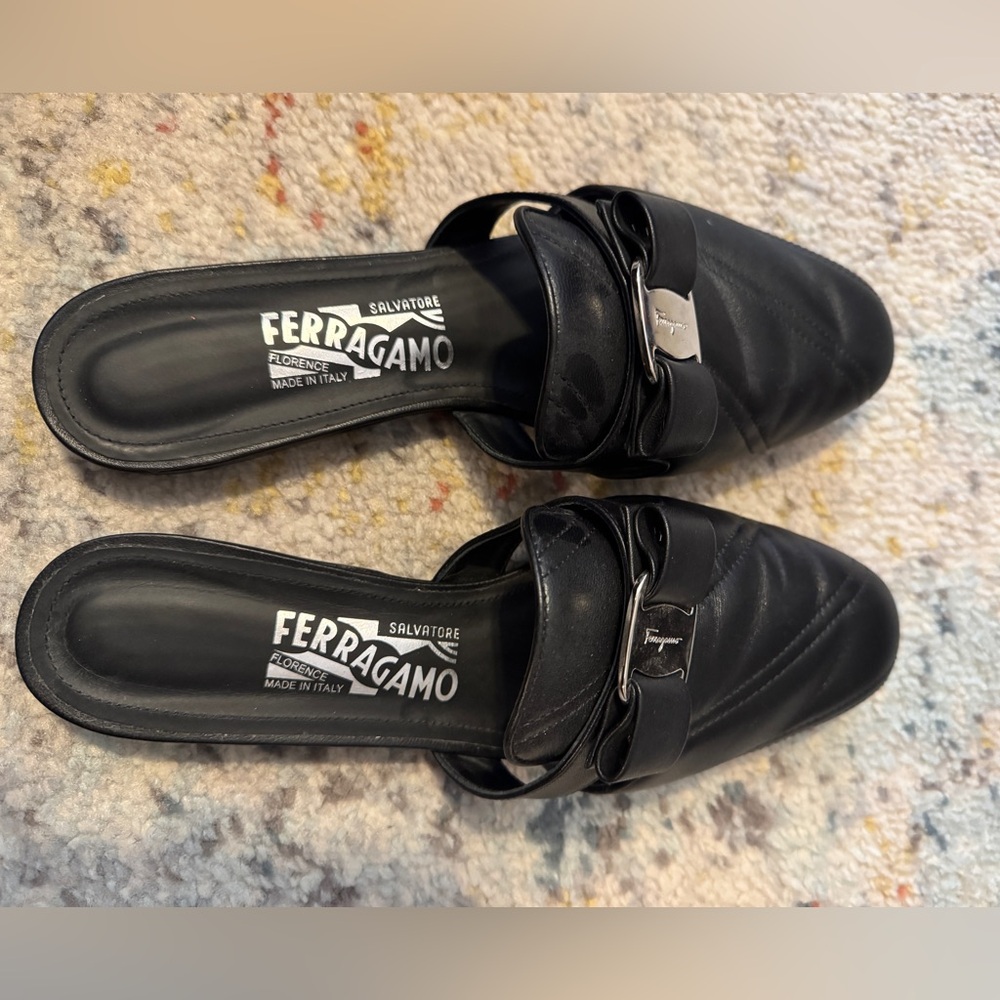Ferragamo Black Mules